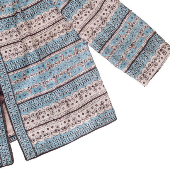 Adrianna Papell Woman 100% Silk Embellished Manderin Collar Jacket Size 20W. - Picture 6 of 10